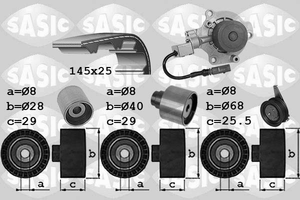 Sasic 3906113 - Pompa acqua + Kit cinghie dentate autozon.pro