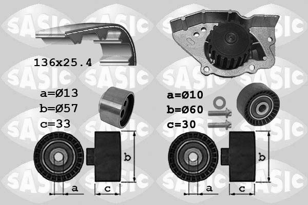 Sasic 3900041 - Pompa acqua + Kit cinghie dentate autozon.pro