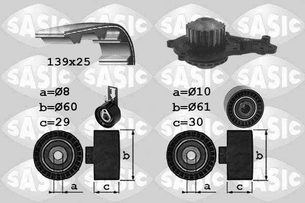 Sasic 3900042 - Pompa acqua + Kit cinghie dentate autozon.pro