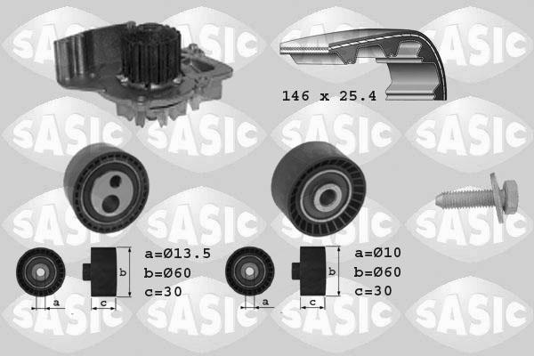 Sasic 3900006 - Pompa acqua + Kit cinghie dentate autozon.pro