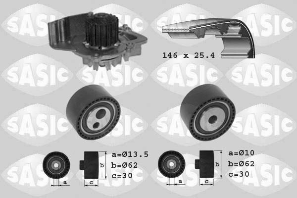 Sasic 3900008 - Pompa acqua + Kit cinghie dentate autozon.pro