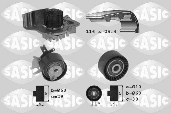 Sasic 3900007 - Pompa acqua + Kit cinghie dentate autozon.pro