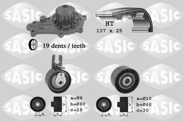 Sasic 3900014 - Pompa acqua + Kit cinghie dentate autozon.pro