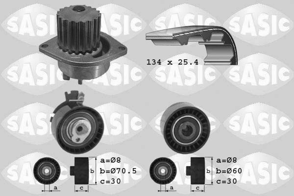 Sasic 3900015 - Pompa acqua + Kit cinghie dentate autozon.pro