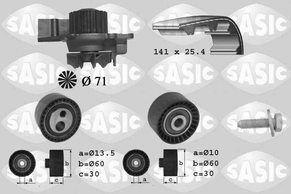 Sasic 3900011 - Pompa acqua + Kit cinghie dentate autozon.pro