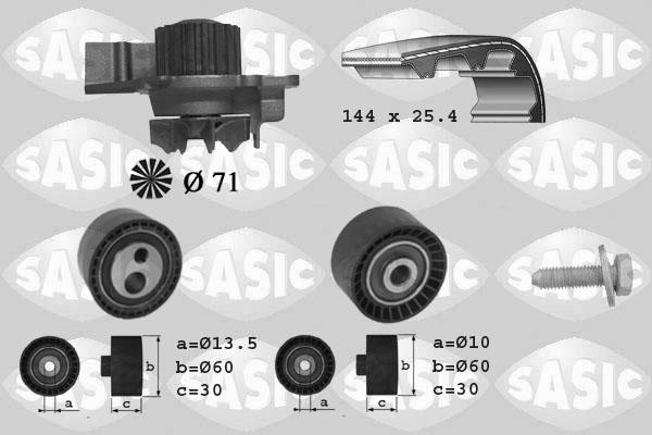 Sasic 3900013 - Pompa acqua + Kit cinghie dentate autozon.pro