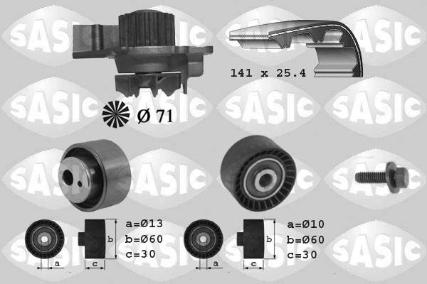 Sasic 3900012 - Pompa acqua + Kit cinghie dentate autozon.pro