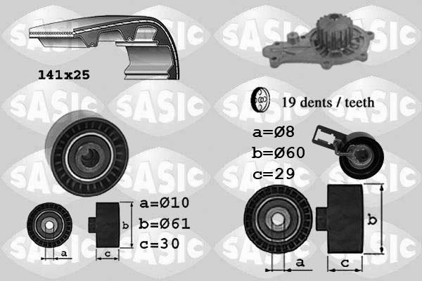 Sasic 3900031 - Pompa acqua + Kit cinghie dentate autozon.pro