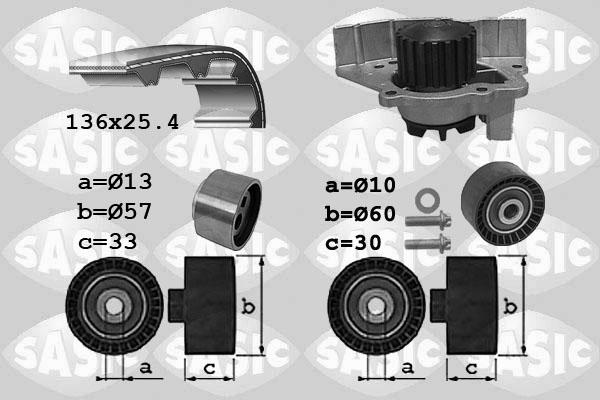 Sasic 3900033 - Pompa acqua + Kit cinghie dentate autozon.pro