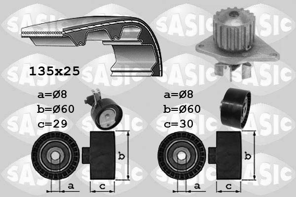 Sasic 3900032 - Pompa acqua + Kit cinghie dentate autozon.pro