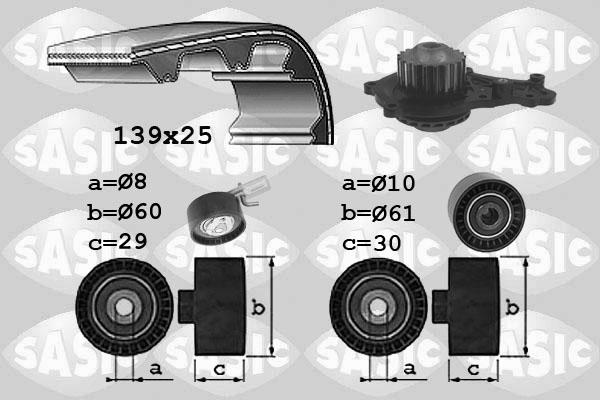 Sasic 3900037 - Pompa acqua + Kit cinghie dentate autozon.pro