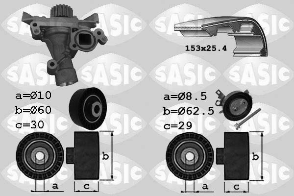 Sasic 3900029 - Pompa acqua + Kit cinghie dentate autozon.pro