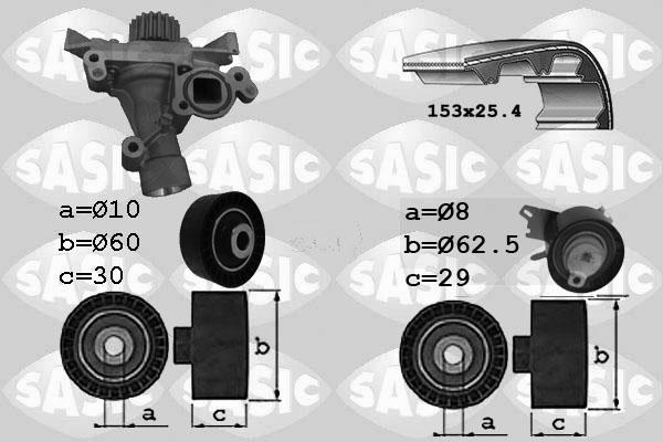 Sasic 3900028 - Pompa acqua + Kit cinghie dentate autozon.pro