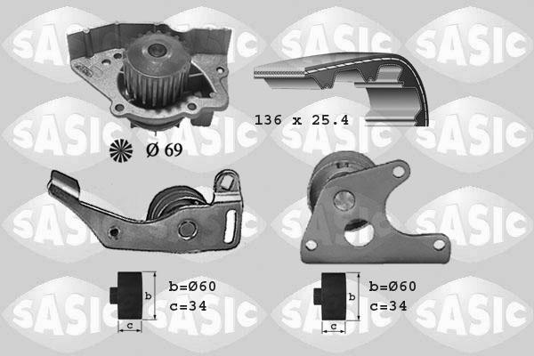 Sasic 3900022 - Pompa acqua + Kit cinghie dentate autozon.pro