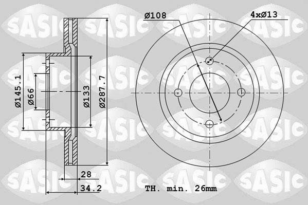 Sasic 2464T84J - Discofreno autozon.pro