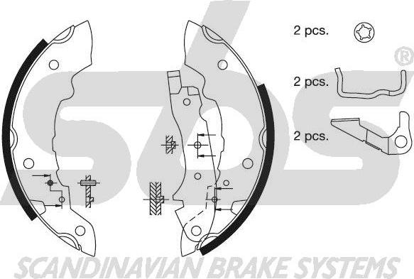 SBS 18492799312 - Kit ganasce freno autozon.pro