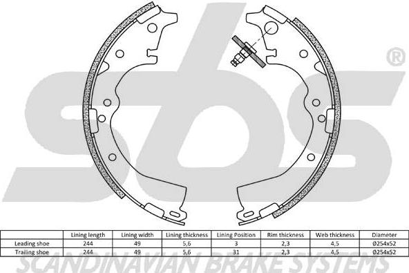 SBS 18492745426 - Kit ganasce freno autozon.pro