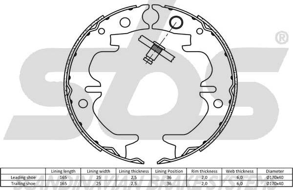 SBS 1849.2745729 - Kit ganasce, Freno stazionamento autozon.pro