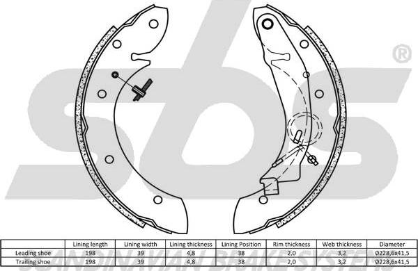 SBS 18492719598 - Kit ganasce freno autozon.pro