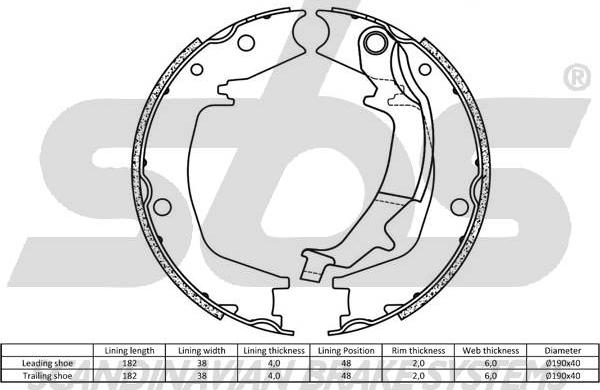 SBS 1849.2734746 - Kit ganasce, Freno stazionamento autozon.pro