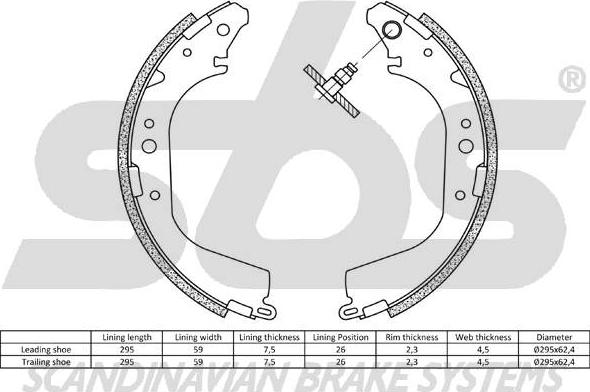 SBS 18512745425 - Kit ganasce freno autozon.pro