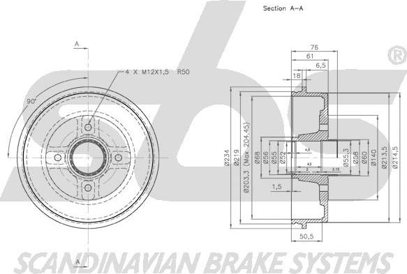 SBS 1825.253913 - Tamburo freno autozon.pro