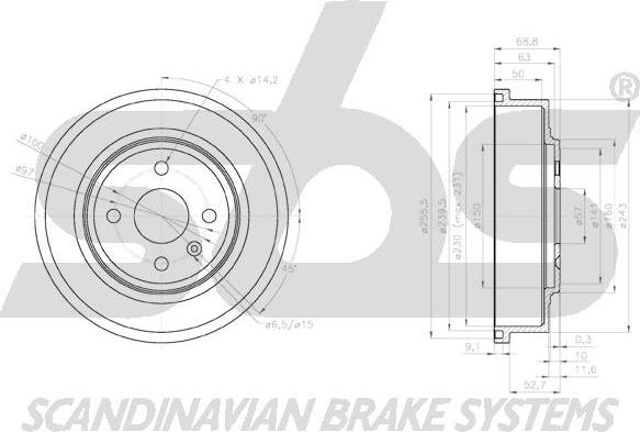 SBS 1825253626 - Tamburo freno autozon.pro