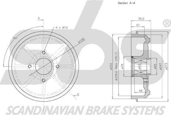 SBS 1825253715 - Tamburo freno autozon.pro