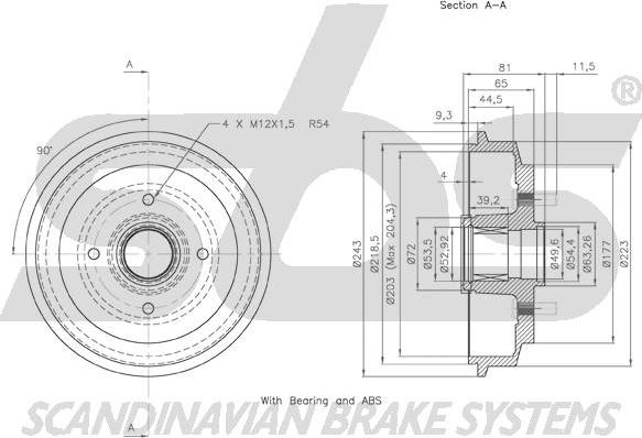 SBS 1825252546 - Tamburo freno autozon.pro