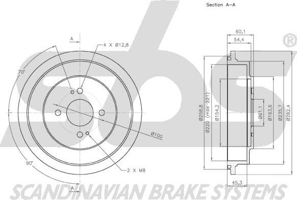 SBS 1825252609 - Tamburo freno autozon.pro