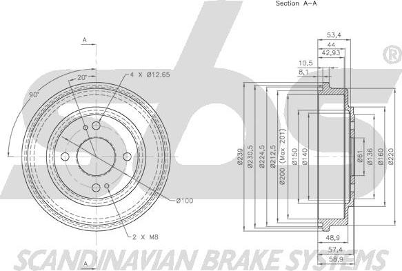 SBS 1825.252603 - Tamburo freno autozon.pro