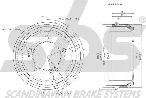 SBS 1825.263602 - Tamburo freno autozon.pro