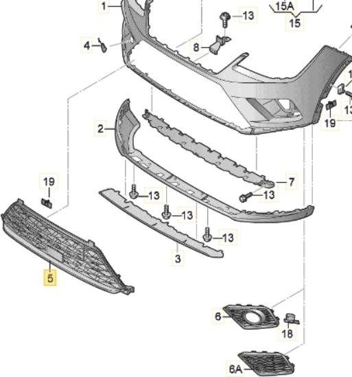 Seat 6F9853667D9B9 - Griglia di ventilazione, Paraurti autozon.pro