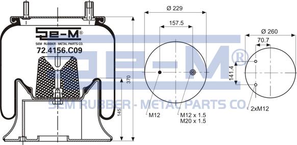 Sem Lastik 72.4156.C09 - Soffietto, Sospensione pneumatica autozon.pro