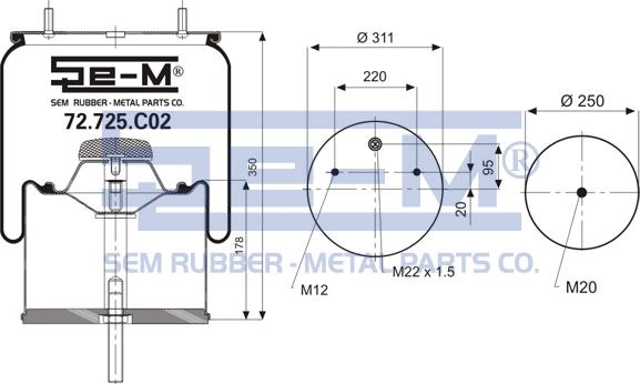 Sem Lastik 72.725.C02 - Soffietto, Sospensione pneumatica autozon.pro