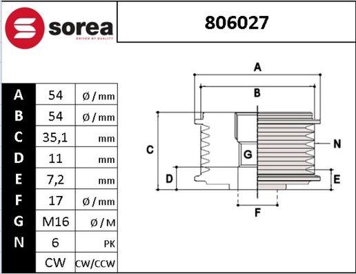 Sera 806027 - Puleggia cinghia, Alternatore autozon.pro