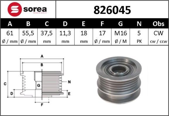 Sera 826045 - Puleggia cinghia, Alternatore autozon.pro