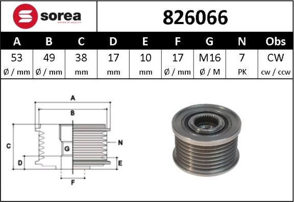 Sera 826066 - Puleggia cinghia, Alternatore autozon.pro