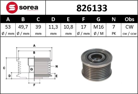 Sera 826133 - Puleggia cinghia, Alternatore autozon.pro