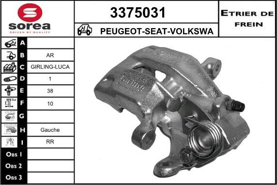 Sera 3375031 - Pinza freno autozon.pro