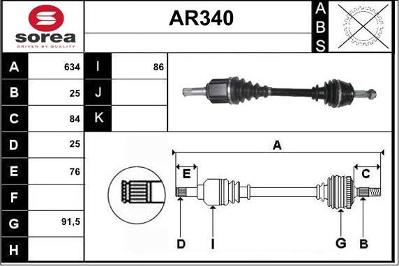 Sera AR340 - Albero motore / Semiasse autozon.pro