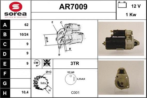 Sera AR7009 - Motorino d'avviamento autozon.pro