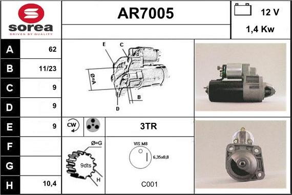 Sera AR7005 - Motorino d'avviamento autozon.pro