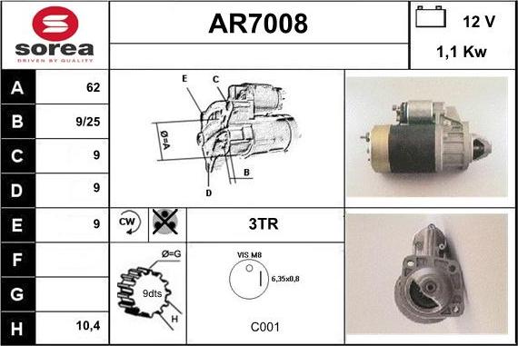 Sera AR7008 - Motorino d'avviamento autozon.pro