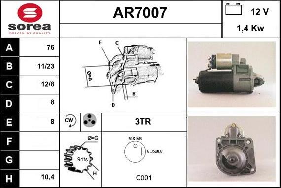 Sera AR7007 - Motorino d'avviamento autozon.pro