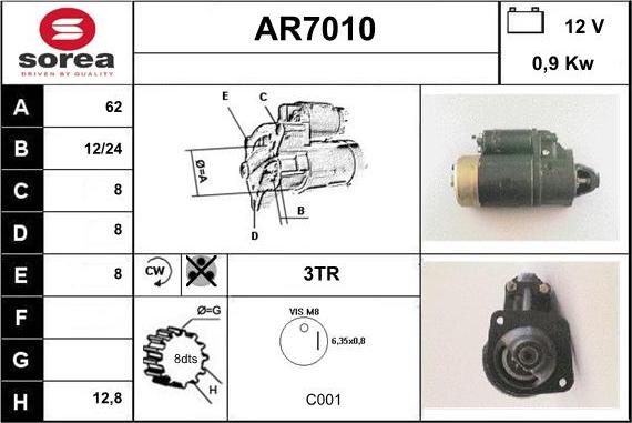 Sera AR7010 - Motorino d'avviamento autozon.pro