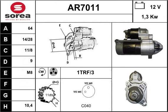 Sera AR7011 - Motorino d'avviamento autozon.pro