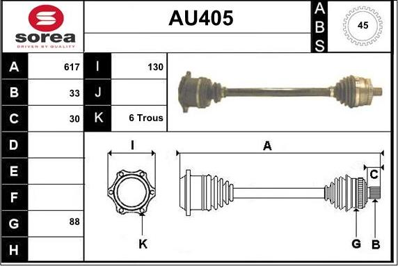 Sera AU405 - Albero motore / Semiasse autozon.pro