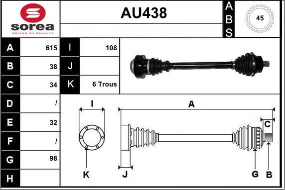 Sera AU438 - Albero motore / Semiasse autozon.pro