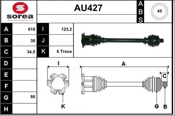 Sera AU427 - Albero motore / Semiasse autozon.pro